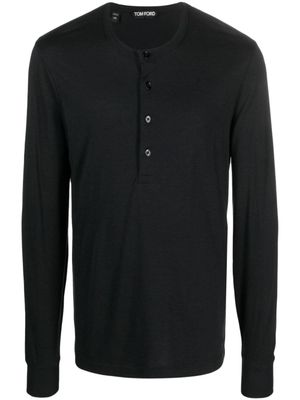 TOM FORD t-shirt Henley à manches longues - Noir