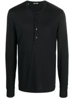 TOM FORD t-shirt Henley à manches longues - Noir