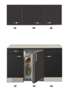 Kitchenette Faro Antraciet 120cm HRG-5393 - thumbnail