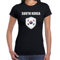 Zuid Korea fun/ supporter t-shirt dames met Zuid Koreaanse vlag in vlaggenschild 2XL  -