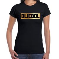 Oliebol fout oud en nieuw t-shirt - zwart - voor dames - korte mouwen