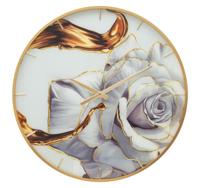 WANDKLOK GLAZEN ROOS CM Ø 60X5