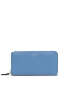Smythson portefeuille zippé en cuir - Bleu