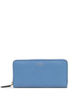 Smythson portefeuille zippé en cuir - Bleu