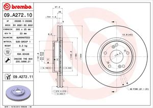 Remschijf BREMBO, Remschijftype: Binnen geventileerd, u.a. für Honda