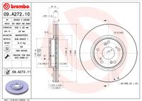 Remschijf BREMBO, Remschijftype: Binnen geventileerd, u.a. für Honda