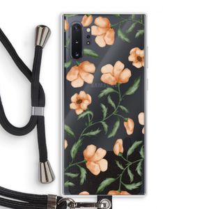 Peachy flowers: Samsung Galaxy Note 10 Plus Transparant Hoesje met koord