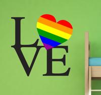 Sticker Love regenboog