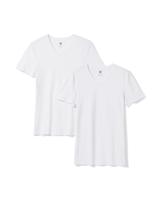HEMA Heren T-shirts Slimfit V-hals - 2 Stuks Wit (wit)
