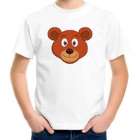 Cartoon beer t-shirt wit voor jongens en meisjes - Cartoon dieren t-shirts kinderen - thumbnail