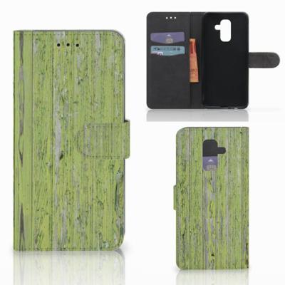 Samsung Galaxy A6 Plus 2018 | Book Style Case | Green Wood