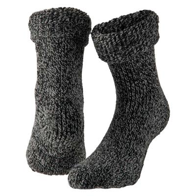 Apollo huissokken/slofsokken - Anti-slip - schapenwol - volwassenen - zwart - warme wintersokken
