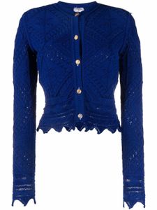 CHANEL Pre-Owned cardigan en maille ajourée (2004) - Bleu