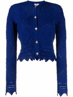 CHANEL Pre-Owned cardigan en maille ajourée (2004) - Bleu - thumbnail