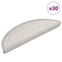 VidaXL Trapmatten zelfklevend sisal-look 30 st 56x17x3 cm platina