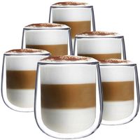 Luxe Latte Macchiato Glazen Dubbelwandig - Cappuccinoglazen - Theeglas - 350 ML - Set Van 6 - thumbnail