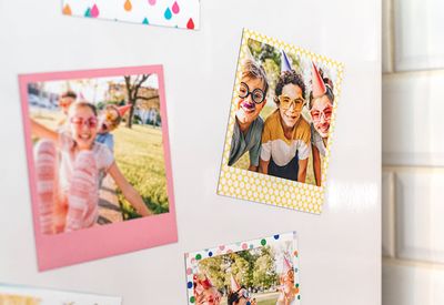 Flexibele fotomagneten retro Vierkant - Set van 8