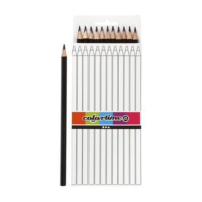 Creativ Company driehoekige kleurpotloden zwart, 12st.
