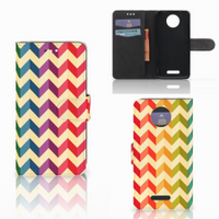 Motorola Moto C Plus Telefoon Hoesje Zigzag Multi Color - thumbnail