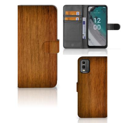 Nokia C32 | Book Style Case | Donker Hout