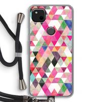 Gekleurde driehoekjes: Pixel 4a Transparant Hoesje met koord