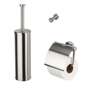 Toiletset Accessoires Geesa Nemox met Toiletborstel Toiletrolhouder en Handdoekhaak RVS Geesa