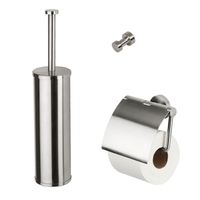 Toiletset Accessoires Geesa Nemox met Toiletborstel Toiletrolhouder en Handdoekhaak RVS Geesa - thumbnail