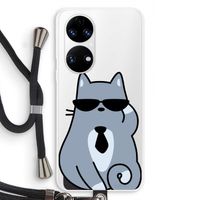 Cool cat: Huawei P50 Transparant Hoesje met koord