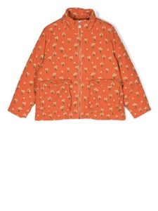 Stella McCartney Kids veste zippée à fleurs - Orange