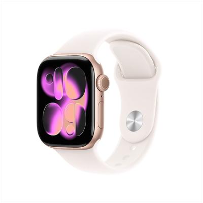 Apple Watch Series 11 GPS 42mm Rose Gold Aluminium Case met Light Blush Sport Band - M/L Smartwatch Roze