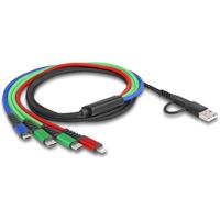 Delock 87035 USB-laadkabel USB 2.0 USB-A stekker, USB-C stekker, USB-C stekker, USB-micro-B stekker, Apple Lightning stekker 1.20 m Zwart, Blauw, Groen, Rood