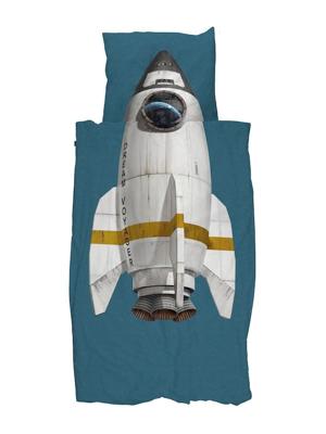 Snurk Rocket Smokey Blue dekbedovertrek
