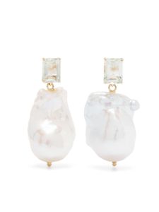 Mateo boucles d'oreilles en or 14ct à perle baroque