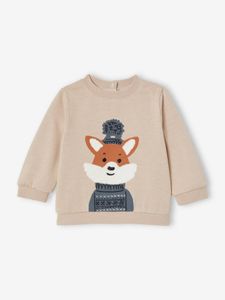 Sweatshirt jongensbaby gechineerd beige