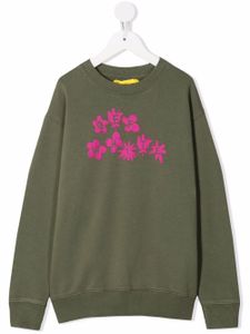 Off-White Kids sweat fleuri à logo imprimé - Vert