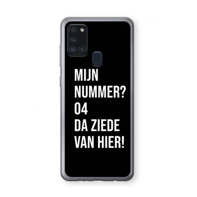 Da ziede van hier - Zwart: Samsung Galaxy A21s Transparant Hoesje