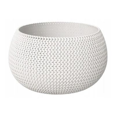 Tuin bloempot/plantenpot Splofy - rond - kunststof - wit - D18 x H16 cm - 2,3 liter