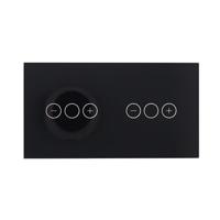 Rome Touch zwart-glas dubbele LED dimmer combinatie compleet - 2draads