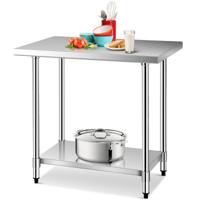 Roestvrijstalen Werktafel 91,5 x 61 cm 2 Planken Belasting 250 kg Buiten/Binnen voor Keuken Restaurant Tuin Hotel Roestvrijstalen Werktafel 91,5 x 61 cm 2 Planken Belasting 250 kg Buiten/Binnen voor Keuken Restaurant Tuin Hotel