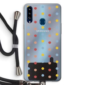Bollen: Samsung Galaxy A20s Transparant Hoesje met koord