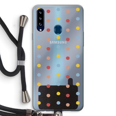 Bollen: Samsung Galaxy A20s Transparant Hoesje met koord