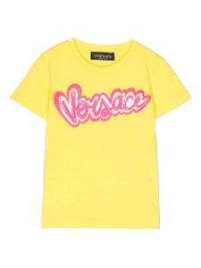 Versace Kids t-shirt en coton à logo imprimé - Jaune