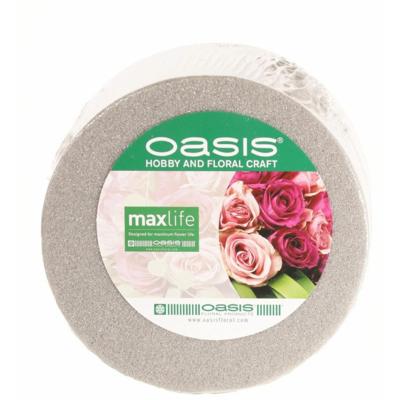 Top Art Steekschuim/oase - droog - Rond - grijs - D14 x H7 cm - voor bloemen - bloemstukken
