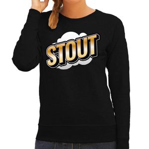 Foute Stout sweater in 3D effect zwart voor dames 2XL  -