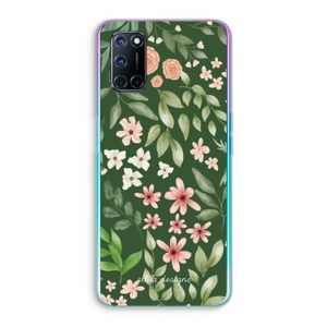 Botanical green sweet flower heaven: Oppo A52 Transparant Hoesje