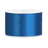 Sierlint satijn - Donkerblauw - 3,8 cm/38 mm x 25 meter - Cadeaulint satijnlint/sierlinten - Hobby