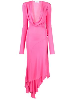 Blumarine robe asymétrique à décolleté profond - Rose