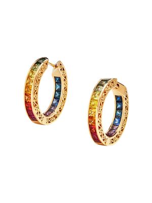 Dolce & Gabbana boucles d'oreilles Rainbow en or 18ct ornées de saphirs