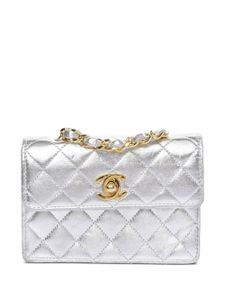 CHANEL Pre-Owned mini sac porté épaule Classic Flap (1990) - Argent