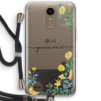 Gele bloemen: LG K10 (2017) Transparant Hoesje met koord